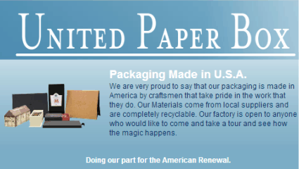 eshop at United Paper Box's web store for Made in the USA products